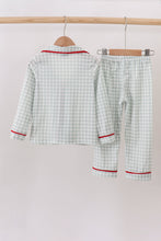 Load image into Gallery viewer, Sage gingham pajama set
