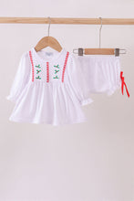Load image into Gallery viewer, White holly embroidery bloomer set

