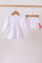 Load image into Gallery viewer, White holly embroidery bloomer set
