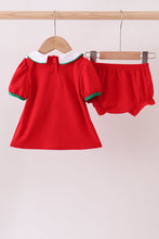 Load image into Gallery viewer, Red christmas tree applique bloomer set
