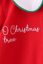 Load image into Gallery viewer, Red christmas tree applique dress
