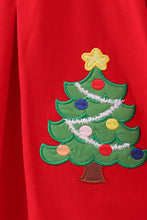 Load image into Gallery viewer, Red christmas tree applique dress
