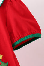 Load image into Gallery viewer, Red christmas tree applique dress
