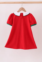 Load image into Gallery viewer, Red christmas tree applique dress
