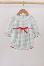 Load image into Gallery viewer, Sage gingham ribbon bow bubble
