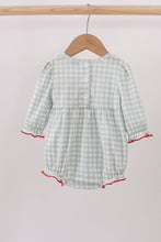 Load image into Gallery viewer, Sage gingham ribbon bow bubble
