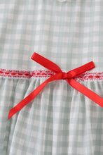 Load image into Gallery viewer, Sage gingham ribbon bow ruffle pants set
