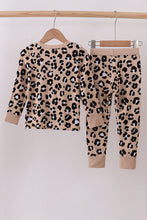 Load image into Gallery viewer, Brown leopard bamboo pajama set
