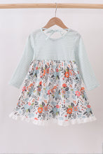 Load image into Gallery viewer, Mint floral stripe dress
