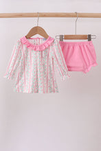 Load image into Gallery viewer, Floral tulip ruffle bloomer set

