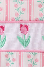 Load image into Gallery viewer, Floral tulip smocked ruffle romper
