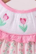 Load image into Gallery viewer, Floral tulip smocked ruffle pants set

