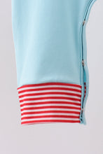 Load image into Gallery viewer, Blue vehicle emboridery romper
