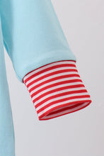 Load image into Gallery viewer, Blue vehicle emboridery romper
