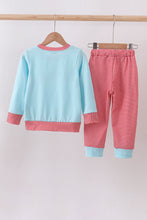 Load image into Gallery viewer, Blue vehicle emboridery pants set
