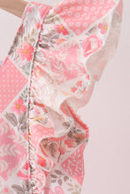 Load image into Gallery viewer, Pink floral checkered ruffle jumpsuit
