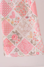 Load image into Gallery viewer, Pink floral checkered ruffle jumpsuit
