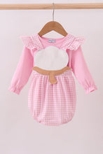 Load image into Gallery viewer, Pink cotton applique gingham 2pc set
