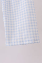 Load image into Gallery viewer, Blue cotton applique gingham pants set
