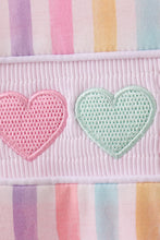 Load image into Gallery viewer, Multicolored heart smocked 2pc set
