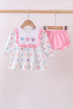 Load image into Gallery viewer, Multicolored heart smocked bloomer set
