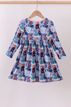 Load image into Gallery viewer, Blue frozen print bamboo dress
