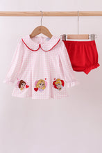 Load image into Gallery viewer, Red princess embroidery bloomer set
