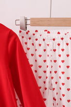 Load image into Gallery viewer, Red bow applique ruffle pants set
