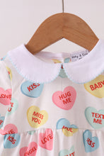 Load image into Gallery viewer, Blue heart print pocket romper
