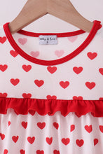 Load image into Gallery viewer, Red heart print ruffle pants set
