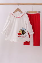 Load image into Gallery viewer, Bee mine applique ruffle pants set

