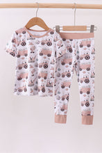 Load image into Gallery viewer, Khaki crane bamboo pajama pants set
