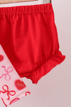 Load image into Gallery viewer, Red heart bow print bloomer set
