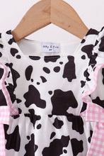 Load image into Gallery viewer, Black cow bow ruffle bubble
