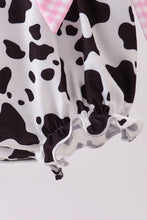 Load image into Gallery viewer, Black cow bow ruffle bubble
