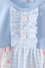 Load image into Gallery viewer, Blue floral ruffle bloomer set
