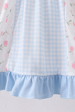 Load image into Gallery viewer, Blue floral ruffle dress
