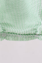 Load image into Gallery viewer, Green clover bow embroidery seersucker bubble
