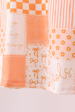 Load image into Gallery viewer, Orange Tennessee patchwork ruffle shorts set
