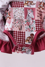 Load image into Gallery viewer, Pink checkered farm bamboo ruffle bubble
