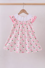 Load image into Gallery viewer, Pink bow hydrangea smocked dress
