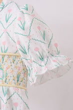 Load image into Gallery viewer, Bunny bow smocked bubble
