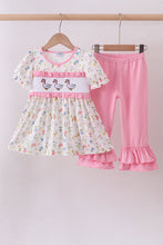 Load image into Gallery viewer, Pink duck embroidery ruffle pants set
