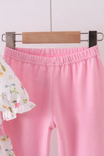 Load image into Gallery viewer, Pink duck embroidery ruffle pants set
