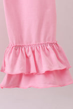 Load image into Gallery viewer, Pink duck embroidery ruffle pants set
