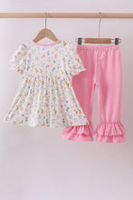 Load image into Gallery viewer, Pink duck embroidery ruffle pants set
