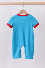 Load image into Gallery viewer, Blue Dr. Seuss smocked romper
