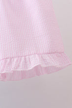 Load image into Gallery viewer, Blue farm animal embroidery ruffle shorts set
