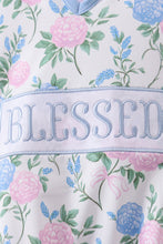 Load image into Gallery viewer, Blue floral blessed embroidery ruffle cover up
