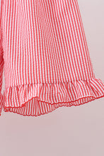 Load image into Gallery viewer, Pink flag smocked ruffle shorts set
